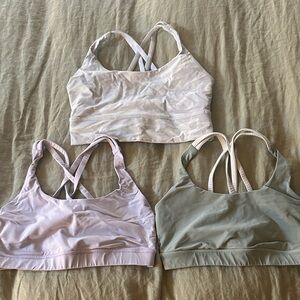 lululemon athletica Energy Sports Bras - White Camo, Lavender, Olive